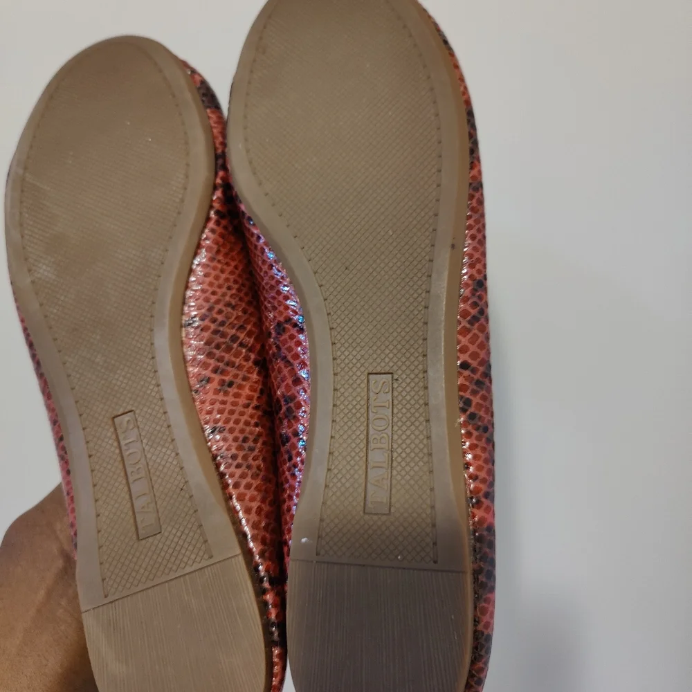 Talbots Women's Ballet Flat in red